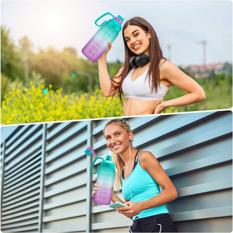 64 Oz Water Bottle - Food Grade Tritan, Large Capacity, Wide Mouth, Bpa Free, Straw - Ideal for Run, Hiking, Climbing, Fitness podocarpus