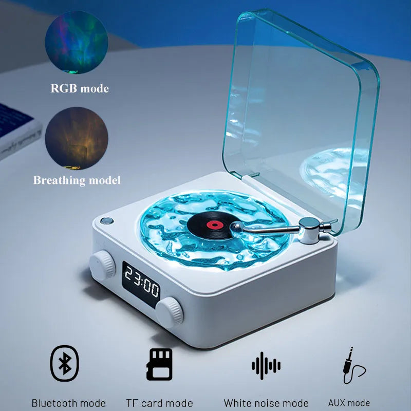 Retro Vinyl Bluetooth Turntable Speaker With RGB Projection Lights