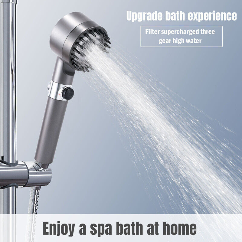 Filtered Shower Head with Handheld, High Pressure Water Flow and Multiple Spray