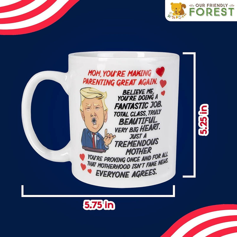 Talking Donald Trump Mug - Birthday Gifts for MOM from Daughter/Son/Husband - Moms Coffee Cup - Says 5 Lines in Trump'S REAL VOICE – Mommy Funny Mugs- Best Christmas, Mother'S Day, & Valentines Gift OUR FRIENDLY FOREST