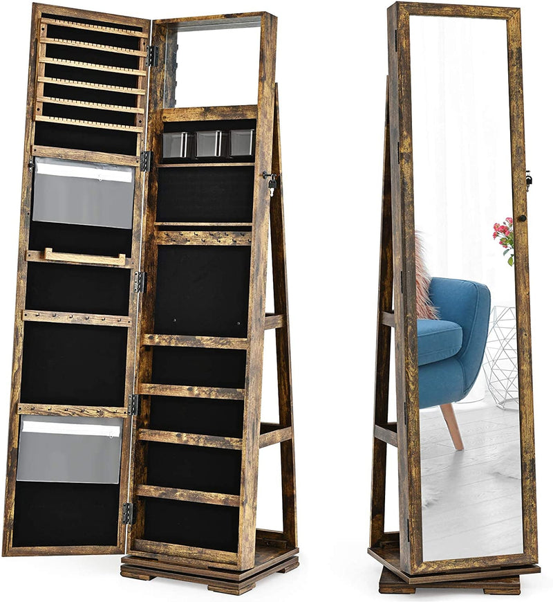 360° Swivel Lockable Jewelry Armoire Mirror