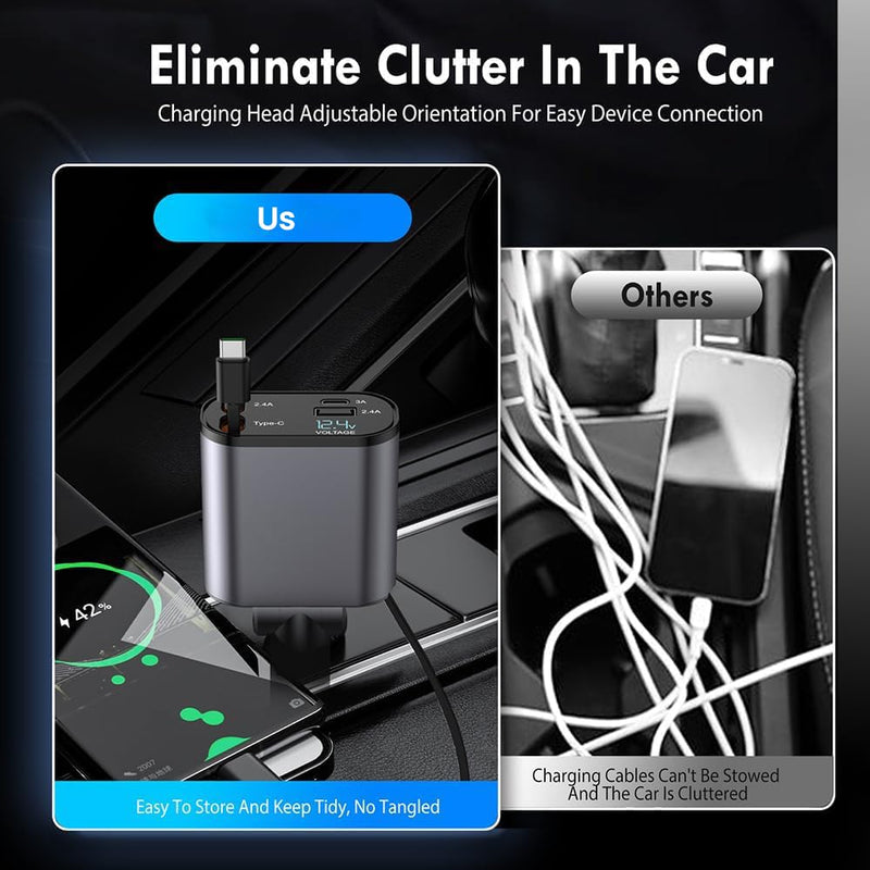 4-in-1 Retractable Car Charger