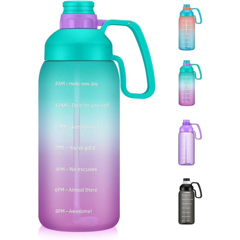 64 Oz Water Bottle - Food Grade Tritan, Large Capacity, Wide Mouth, Bpa Free, Straw - Ideal for Run, Hiking, Climbing, Fitness podocarpus