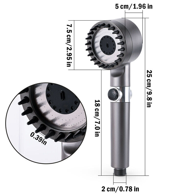 Filtered Shower Head with Handheld, High Pressure Water Flow and Multiple Spray