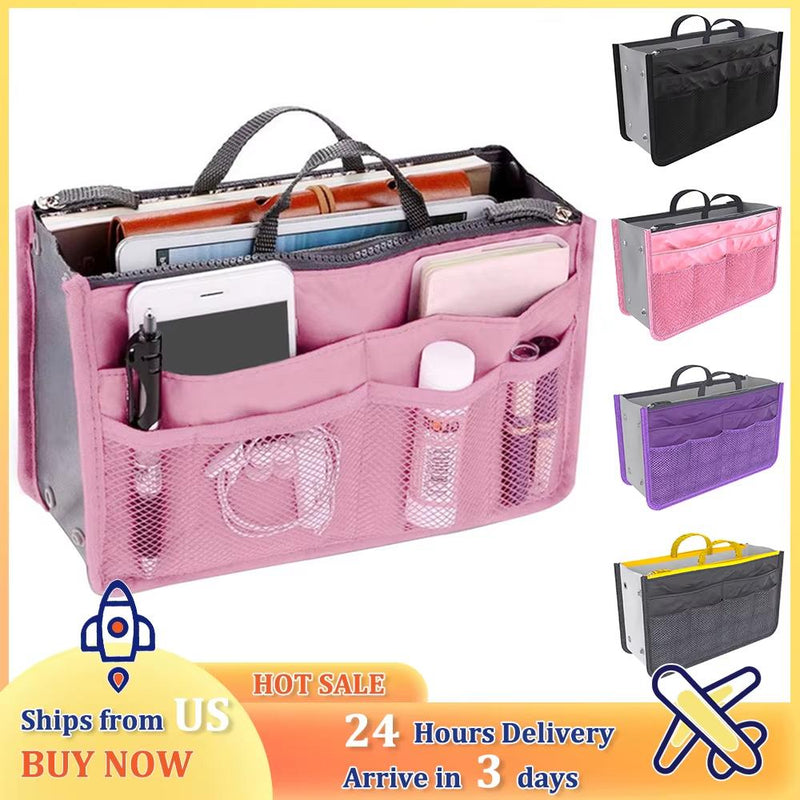 Women Cosmetic Storage Bag Large Capacity Portable Insert Organizer Nylon Multifunctional Makeup Toiletries Classification Bag willkey