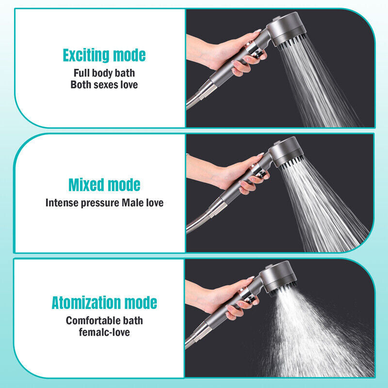 Filtered Shower Head with Handheld, High Pressure Water Flow and Multiple Spray