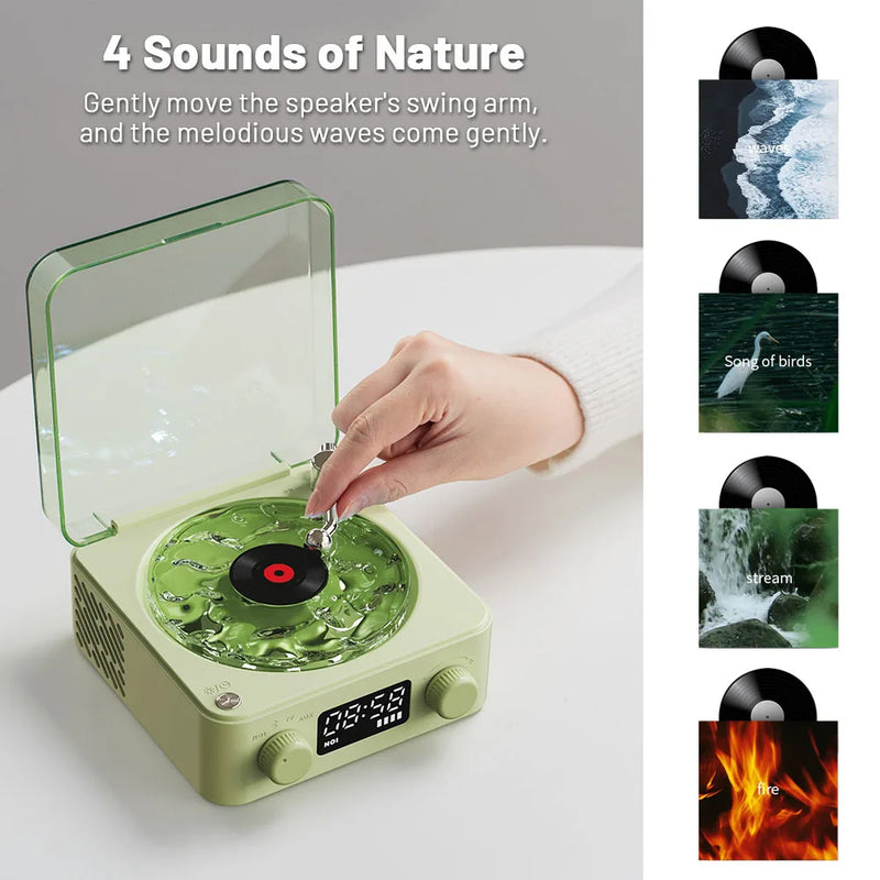 Retro Vinyl Bluetooth Turntable Speaker With RGB Projection Lights