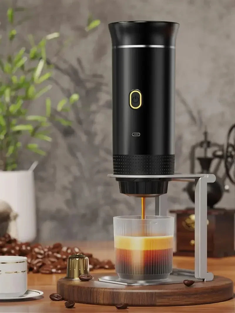 3 Em 1 Mini Máquina De Café Expresso Elétrica Portátil Sem Fio Para Carro, Casa, Acampamento e Viagem + Cápsula Cafeteira