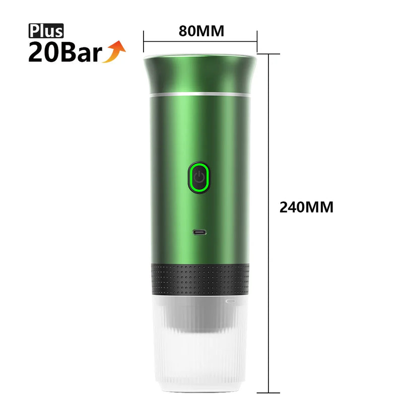 3 Em 1 Mini Máquina De Café Expresso Elétrica Portátil Sem Fio Para Carro, Casa, Acampamento e Viagem + Cápsula Cafeteira